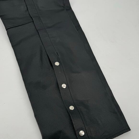 NWT Hot Leathers CHM1005 Fully Lined Motorcycle Unisex Black Leather Biker Chaps - Picture 8 of 9